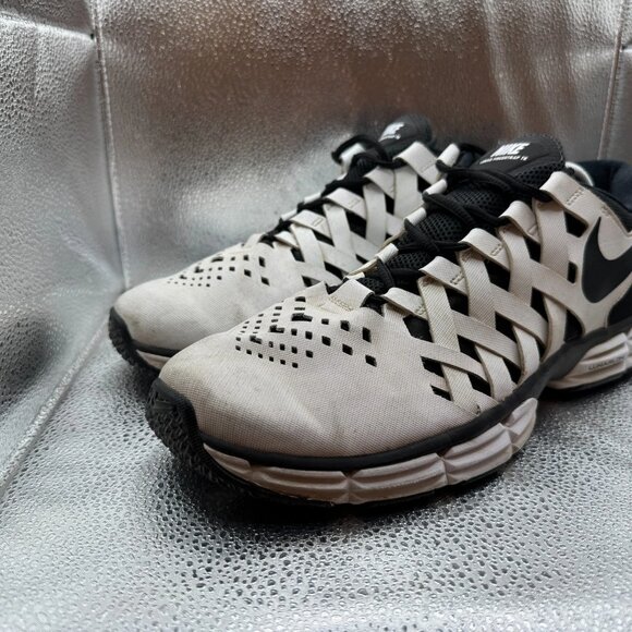 Size 11W Nike Lunar Fingertrap TR 4E Wide Mens White Black‎ Sneakers 898065-100 - Picture 7 of 12